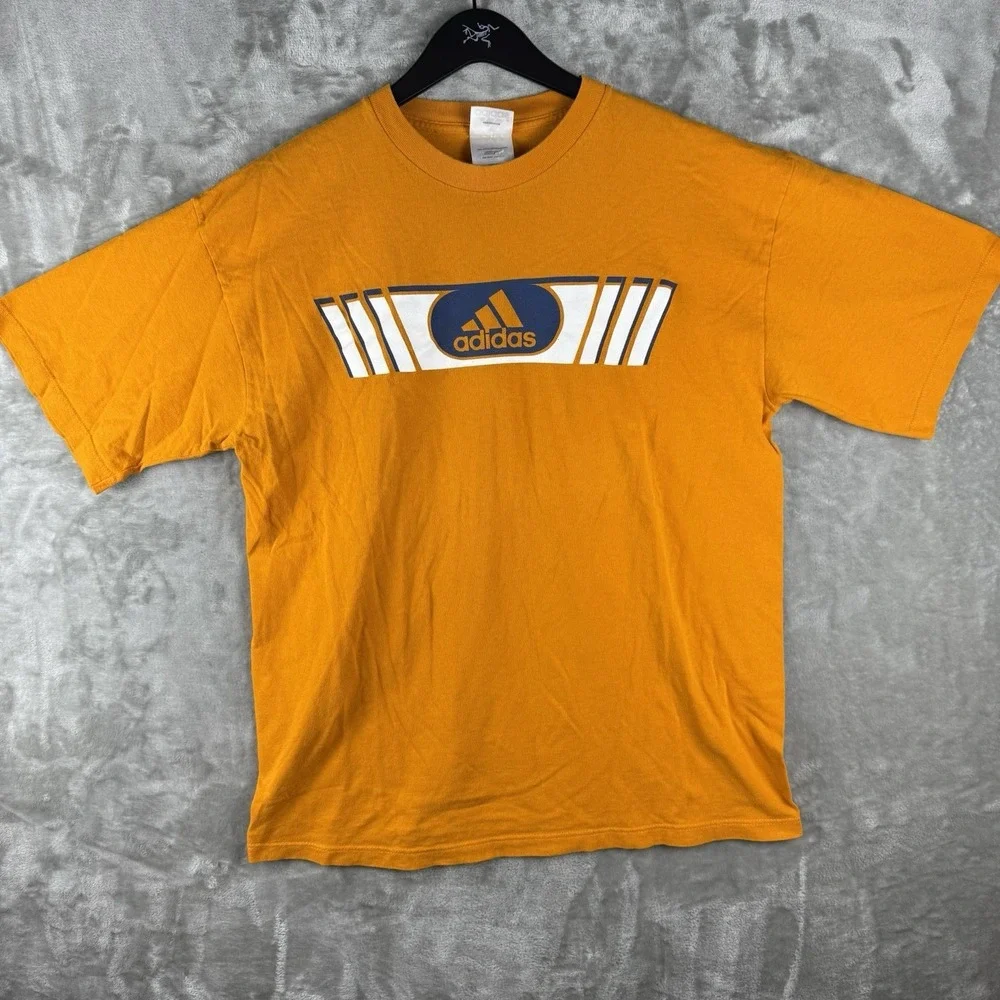 Vintage Adidas T Shirt Center‎ Logo Mens Large Y2K 90s Sports Soccer USA